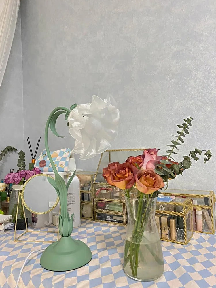 RETRO FRANCUSKA LAMPA BIURKOWA „KWIAT”