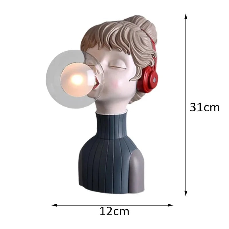 DUŃSKA LAMPA STOŁOWA „DZIEWCZYNKA Z BĄBELKAMI”