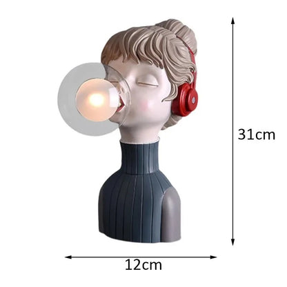 DUŃSKA LAMPA STOŁOWA „DZIEWCZYNKA Z BĄBELKAMI”