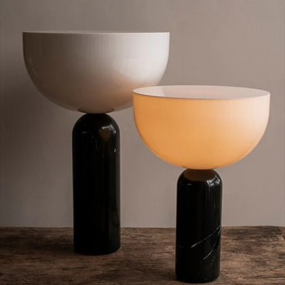 DUŃSKA LAMPA STOŁOWA „GRZYB” MARMUROWY DESIGN