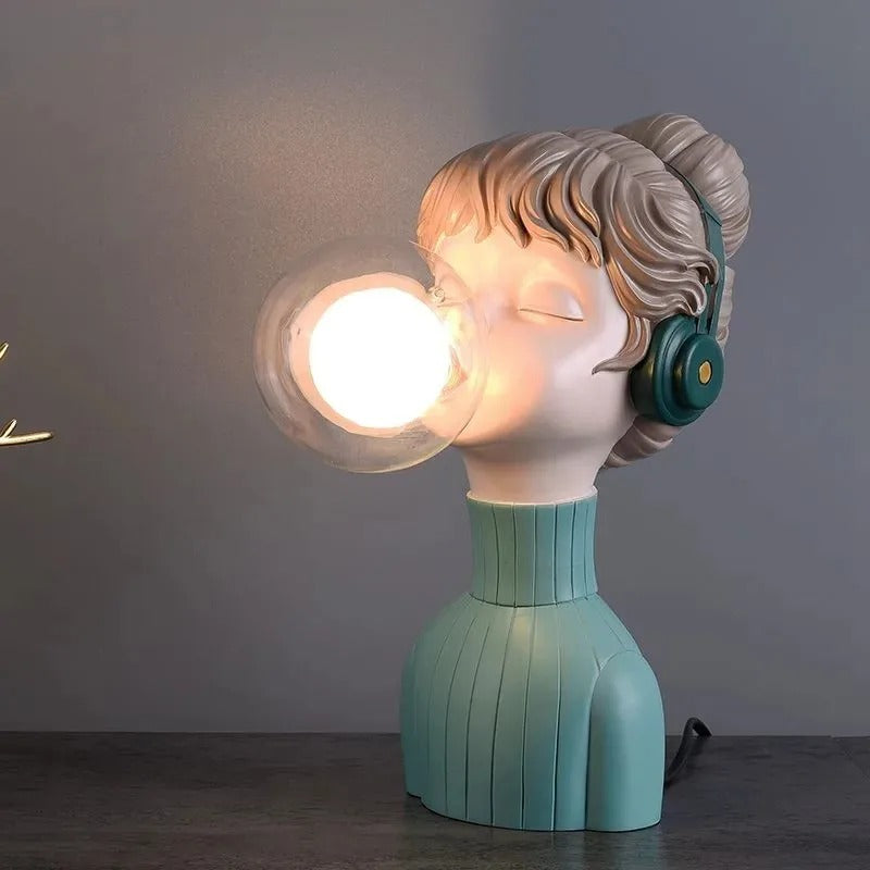 DUŃSKA LAMPA STOŁOWA „DZIEWCZYNKA Z BĄBELKAMI”