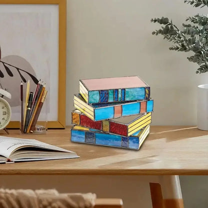 LAMPKA BIURKOWA VINTAGE Z WITRAŻOWYM ABAŻUREM