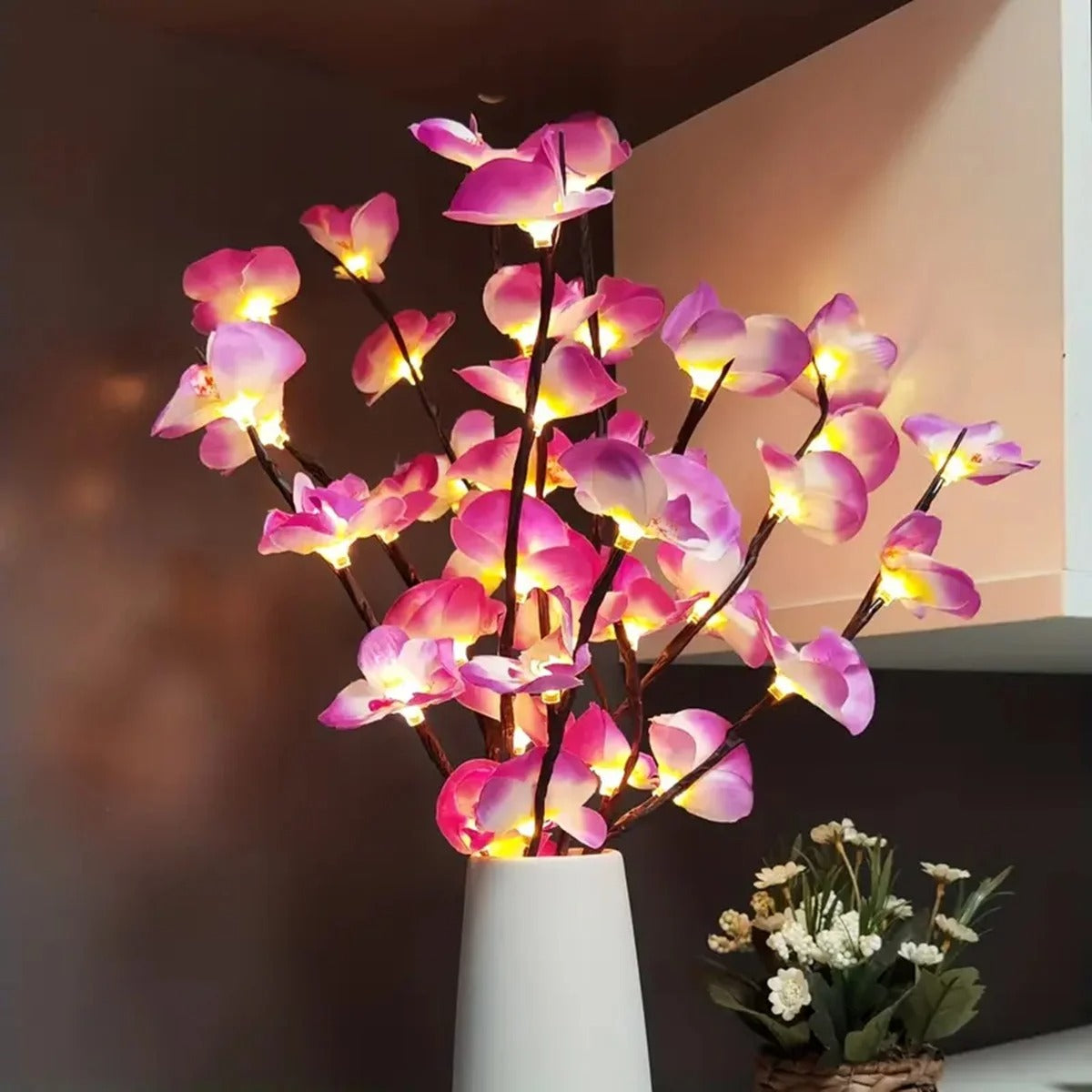 LAMPKA DEKORACYJNA PHALAENOPSIS - NASTROJOWE DRZEWKO Z KWIATAMI