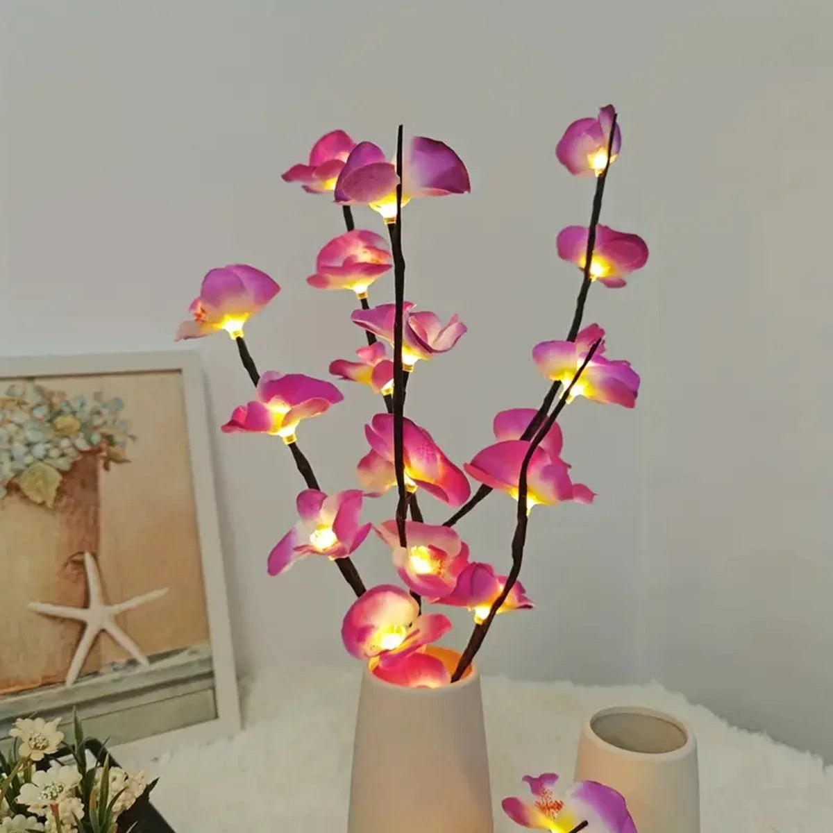 LAMPKA DEKORACYJNA PHALAENOPSIS - NASTROJOWE DRZEWKO Z KWIATAMI