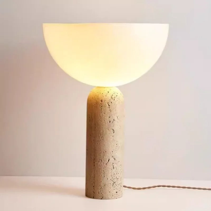 DUŃSKA LAMPA STOŁOWA „GRZYB” MARMUROWY DESIGN
