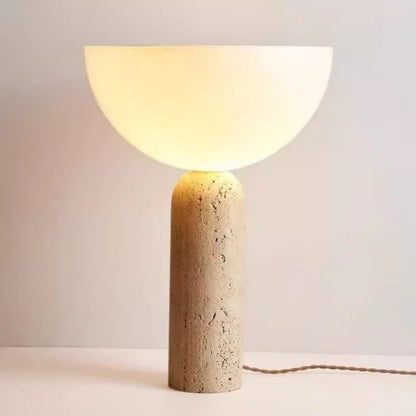 DUŃSKA LAMPA STOŁOWA „GRZYB” MARMUROWY DESIGN