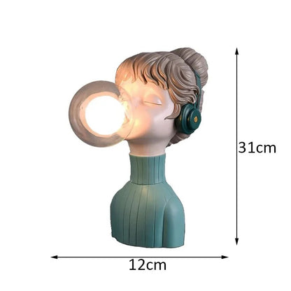 DUŃSKA LAMPA STOŁOWA „DZIEWCZYNKA Z BĄBELKAMI”