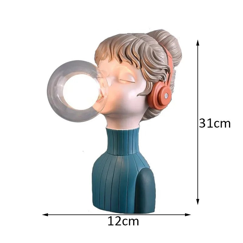 DUŃSKA LAMPA STOŁOWA „DZIEWCZYNKA Z BĄBELKAMI”